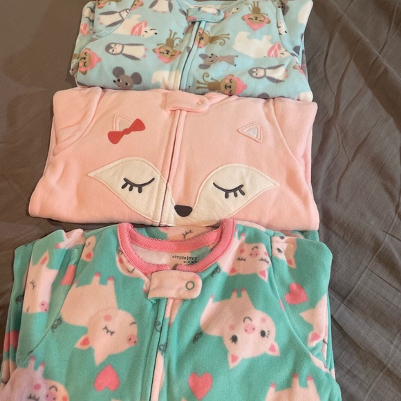 Carter’s Simple Joys 3-Pack Fleece Animal Design Pajamas, NWT, Size 18 months - Picture 1 of 8